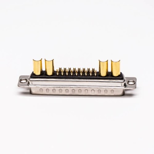 D SUB Male Connector Power 21W4 180° Solder Type for Cable with Staking D SUB Male Connector Power 21W4 180° Solder Type for Cable with Staking