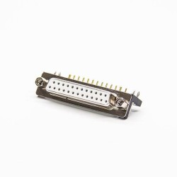 D SUB Right Angled Connector Female Machine 25 Pin Staking Type Through Hole for PCB Mount 20pcs