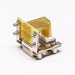 D SUB Stacked Connector 15Pin Male 90° 19.05 Staking type White Receptacle For PCB Mount