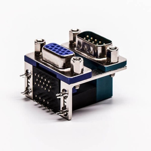 D sub Stacked Connector Degree Staking Type Though Hole for PCB Mount D sub Stacked Connector Degree Staking Type Though Hole for PCB Mount