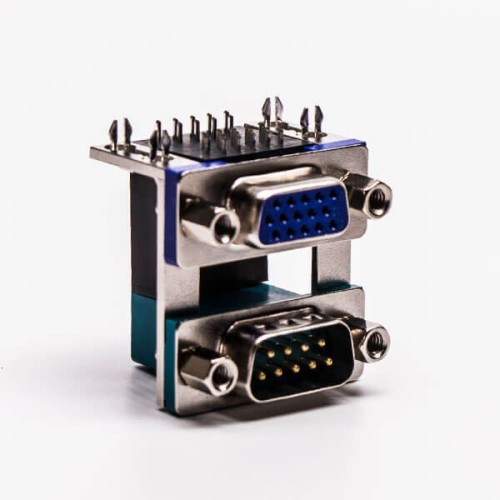 D sub Stacked Connector Degree Staking Type Though Hole for PCB Mount D sub Stacked Connector Degree Staking Type Though Hole for PCB Mount