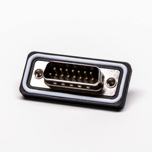 DB 15 Waterproof Male 180° Machined Cable Connector Solder Type DB 15 Waterproof Male 180° Machined Cable Connector Solder Type