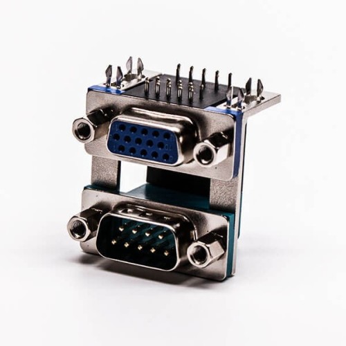 DB Stacked 90° Degree Staking Type Connector for PCB Mount DB Stacked 90° Degree Staking Type Connector for PCB Mount