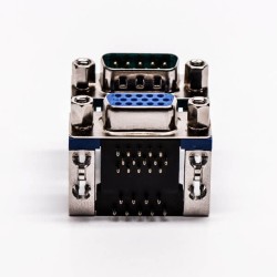 DB Stacked 90° Degree Staking Type Connector for PCB Mount