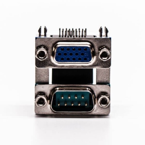 DB Stacked 90° Degree Staking Type Connector for PCB Mount DB Stacked 90° Degree Staking Type Connector for PCB Mount