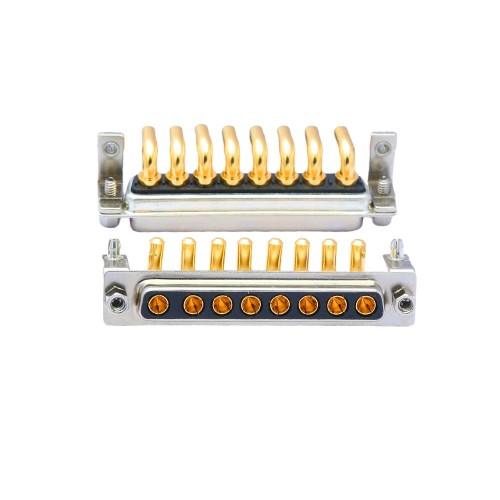 DB8W8 Female 90° Through Hole Gold Plated Machine pin with Bracket High Current
