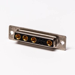 DB9 Female D SUB Solder Connector 9W4 Straight Staking Type For Cable Mount 20pcs