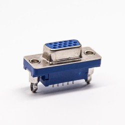 HD D SUB 15 Pin Female 180 Degree Staking Type Through Hole for PCB Mount
