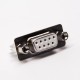 Machined D SUB 9 Pin Female 180 Degree Staking Type White Through Hole
