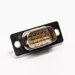 Machined D SUB 9 Pin Male Connectors Straight Solder Type for Cable 20pcs