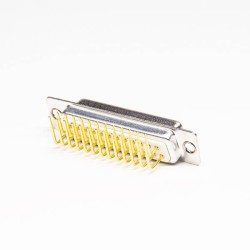 Machined Pin 25 Pin Female D sub Connector Staking Type for PCB Mount