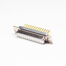 Machined Pin 25 Pin Female D sub Connector Staking Type for PCB Mount