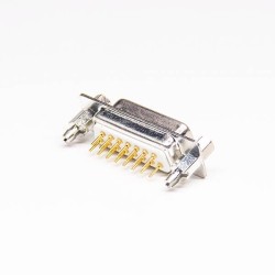 Machined Type Female 15 Pin DB Connector Staking Type Through Hole for PCB Mount