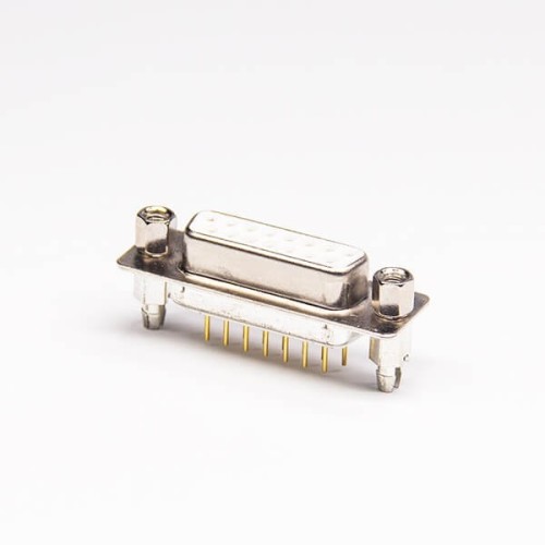 Machined Type Female 15 Pin DB Connector Staking Type Through Hole for PCB Mount Machined Type Female 15 Pin DB Connector Staking Type Through Hole for PCB Mount