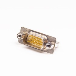 Male 15 Pin DB Connector HD Through Hole Staking Type for PCB Mount White 20pcs