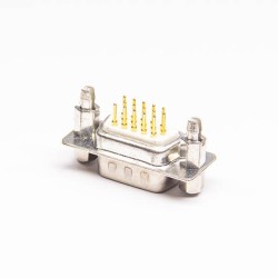 Male 15 Pin DB Connector HD Through Hole Staking Type for PCB Mount White 20pcs