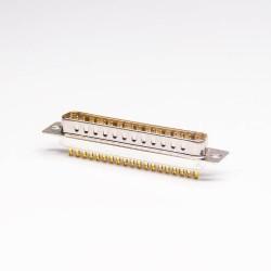 Male 37 Pin D SUB Connector Machined 180 Degree Solder Type for Coaxial Cable