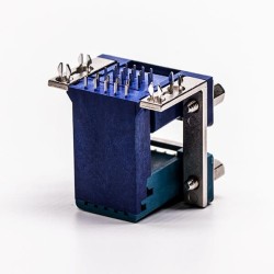 Stacked D sub Connector Jack and Plug 90 Degree Staking Type