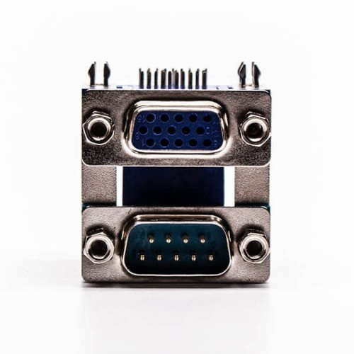 Stacked D sub Connector Jack and Plug 90 Degree Staking Type Stacked D sub Connector Jack and Plug 90 Degree Staking Type