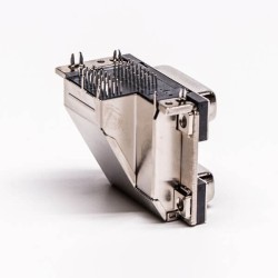 DVI 24+1 24+1 Female Connector R/A Black Stacked Type for PCB Mount