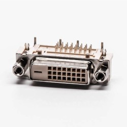 DVI 24+1 Female Nut R/A Connector Though Hole for PCB Mount