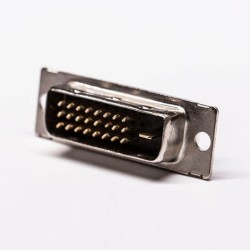 DVI 24+1 Male Straight Connector Though Hole for PCB Mount