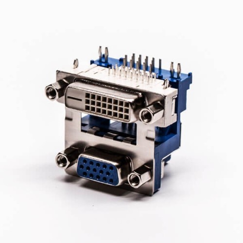 DVI 24+1 to VGA Angled Female Staking Type for PCB Mount DVI 24+1 to VGA Angled Female Staking Type for PCB Mount