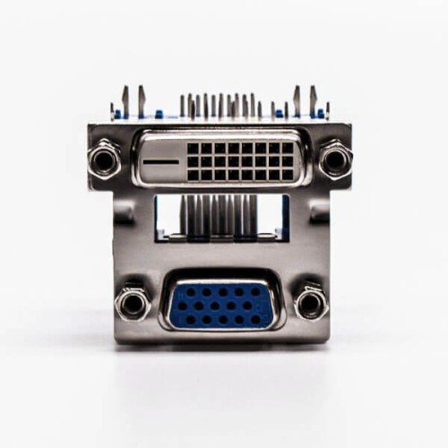 DVI 24+1 to VGA Angled Female Staking Type for PCB Mount DVI 24+1 to VGA Angled Female Staking Type for PCB Mount