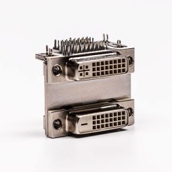 DVI 24+5 24+1 Connector R/A Female White Stacked Type for PCB Mount