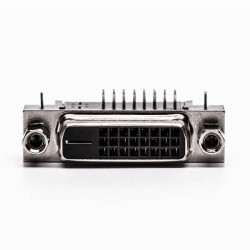 DVI Female Right Angled Connector Black for PCB Mount