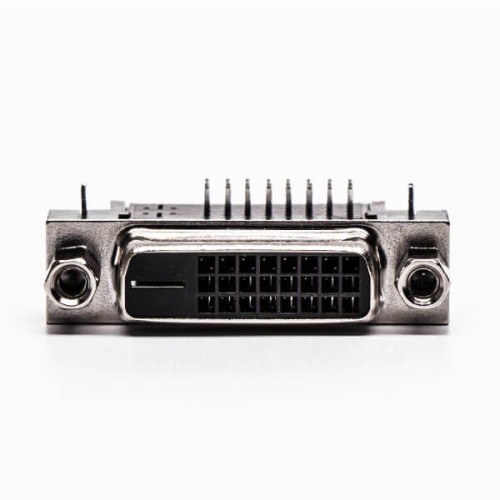 DVI Female Right Angled Connector Black for PCB Mount
