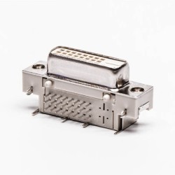 DVI Panel Mount Connector 24+1 Female White for PCB Mount