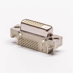 DVI Patch Panel 24+1 Connector Right Angled DVI D Connector Though Hole