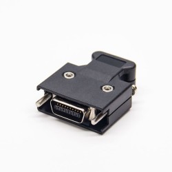 SCSI 20 Pin Male Black Plastic Shell Screw Type Solder