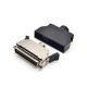 SCSI Connector 50 Pin 180 Degree Black Push Button Solder Type for Cable SCSI Connector 50 Pin 180 Degree Black Push Button Solder Type for Cable