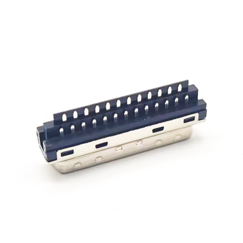 SCSI Connector 50 Pin 180 Degree Black Push Button Solder Type for Cable SCSI Connector 50 Pin 180 Degree Black Push Button Solder Type for Cable