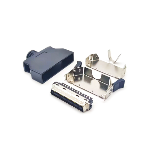 SCSI Connector 50 Pin 180 Degree Black Push Button Solder Type for Cable SCSI Connector 50 Pin 180 Degree Black Push Button Solder Type for Cable