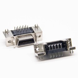 SCSI Connector Right Angled Female 20 Pin Staking Type DIP for PCB Mount