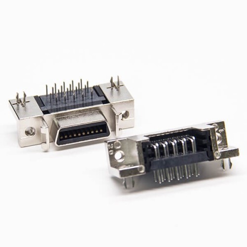 SCSI Connector Right Angled Female 20 Pin Staking Type DIP for PCB Mount SCSI Connector Right Angled Female 20 Pin Staking Type DIP for PCB Mount