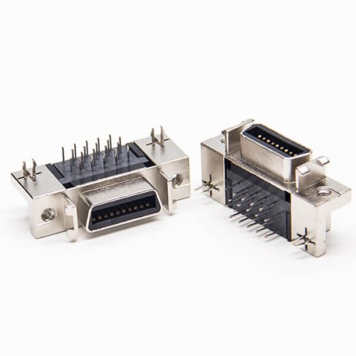 SCSI Connector Right Angled Female 20 Pin Staking Type DIP for PCB Mount SCSI Connector Right Angled Female 20 Pin Staking Type DIP for PCB Mount