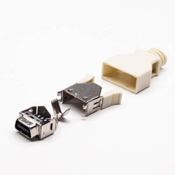 Solder SCSI Connector 14 Pin Straight Male with Plastic Shell Solder Type