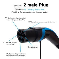 IEC 62196 Three Phase EV Charger Mode 3 16A 250V Type 2 AC Charging Connector with 5M Cable