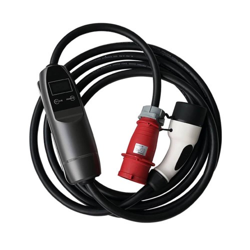 Portable Level 2 Charger EVSE Type2 plug 32A ev 3 phase charger with Red CEE Plug Portable Level 2 Charger EVSE Type2 plug 32A ev 3 phase charger with Red CEE Plug