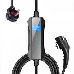 SAE j1772 Type 1 Plug Portable Electric Car Battery Charger EV Charging Cable AC 16A with UK Plug
