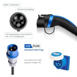 Type 1 Charger sae j1772 Plug portable charging station for car EVSE with CEE Plug