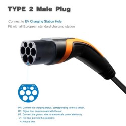 type 2 to type 2 charging cable 16a Three Phase Ev Charging Cables EN 62196-2 Standard