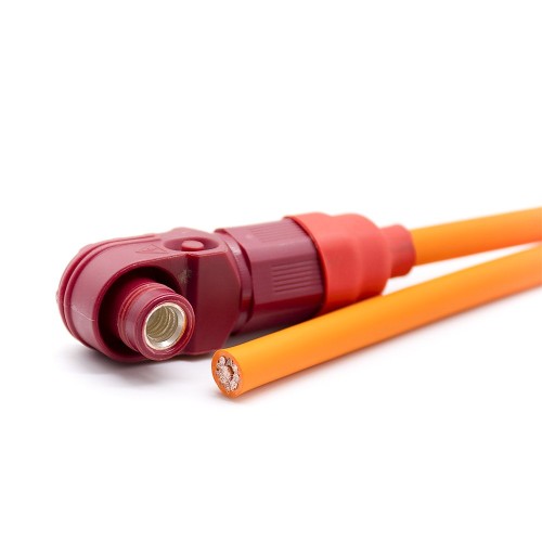 8mm Energy Storage Connector Cable 1 Pin 90° Plug To Plug Red To Black Plastic 200A IP67 25mm2 8mm Energy Storage Connector Cable 1 Pin 90° Plug To Plug Red To Black Plastic 200A IP67 25mm2
