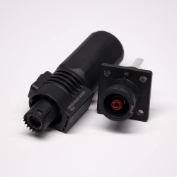 Battery Storage Connector IP67 Waterproof 350A Straight Plug and Socket 12mm Black