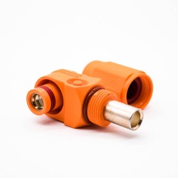 Connector For High Current Female IP67 400A Right Angle Plug 14mm 1 Pin Plastic Cable Orange