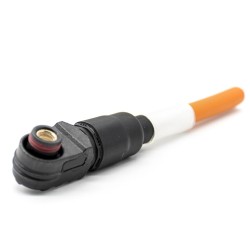 High Volatage Surlock Connector Cable Female Right Angle Plug 8mm 1 Pin 200A Plastic Black IP67 Waterproof